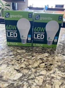 Six 4-Packs Greenlite 9W LED Non-dimmable 60W Equivalent Light Bulbs - Picture 1 of 6