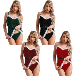Mujer Vestido de Papá Noel Escenario Actuación Navidad Disfraz Una Pieza Fiesta - Imagen 1 de 40
