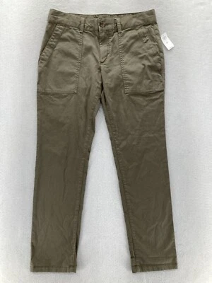 GAP Khaki Chino Pants Women's 4 Green Stretch Slim Leg Casual Preppy City NWT - Image 1 of 4