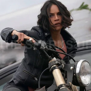 Women's Letty Ortiz F9 Movie Cosplay Costume Biker Wear Real Leather Jacket - Picture 1 of 5