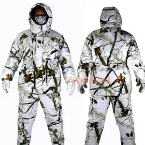 Camouflage Ghillie Suit Padded Jacket Pants Waterproof Winter Snow Field Bionic - Picture 1 of 9