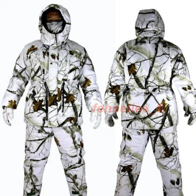 Camouflage Ghillie Suit Padded Jacket Pants Waterproof Winter Snow Field Bionic - Image 1 of 4