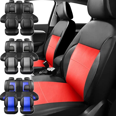 For Chevrolet Car Seat Covers Front Rear Protector Full Set Leather Universal Foto 1 de 4
