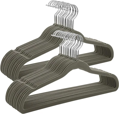 Grucce Appendiabiti in Velluto, 30 Pezzi, Salvaspazio E Antiscivolo, Gancio Gire - Immagine 1 di 4