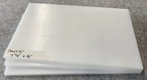 (3 Piezas) 1/2” Grueso NATURAL UHMW-PE HOJA PLANA STOCK 0.500” X 11.875” X 18.000” - Imagen 1 de 1