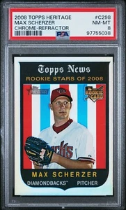 Max Scherzer PSA 8 2008 Topps Heritage /559 Chrome Rookie RC Refractor C298 - Picture 1 of 2