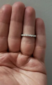 14K White Gold 0.75 Ct Half Eternity Lab Grown Diamond Wedding Band - Picture 1 of 6