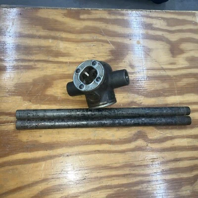 Ridgid 30-A 3-Way Pipe Threader 3/8", 1/2", 3/4" Dies + Handle No Chipped Teeth - Image 1 of 2