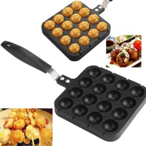 1Pcs 16 Holes Takoyaki Maker Grill Pan Octopus Ball Plate Mold Tray Baking Pan - Picture 1 of 14