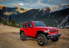 2021 Jeep Wrangler Rubicon red on rocks | 24x36 inch POSTER