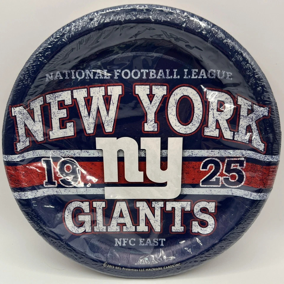 Бумажные обеденные тарелки New York Giants NFL Pro Football Sports для банкетной вечеринки 9 дюймов - Изображение 1 из 1