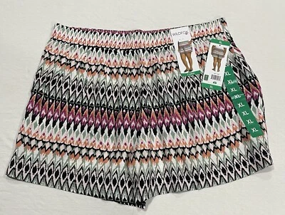 Pantalones Cortos Pull-On Wildfox Para Mujer Calce Relajado, Naranja Multicolor, Bolsillos, XL Nuevos con Etiquetas Foto 1 de 4