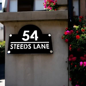 Rounded Top Rectangle House Name or Number Signs - Custom Colours & Sizes - Picture 1 of 9