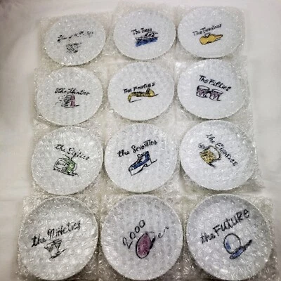 Posavasos/platos de aperitivo Pottery Bar 12 Millennium Decades 4" nuevo Foto 1 de 4