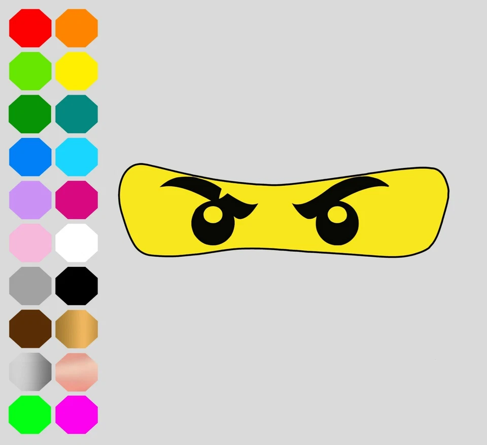 Bügelbild alle Stoffe Ninja Kopf Ninjago Augen Flexfolie Schultüte T-Shirt  - Bild 1 von 1