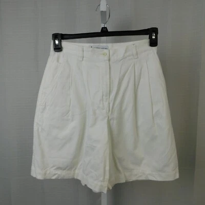 Shorts chino feminino Marsh Landing plissado algodão - 10, branco #1834 - Imagem 1 de 4