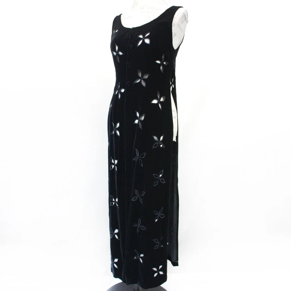 Vestido Vivienne Tam Y2K Terciopelo Maxi Corte Gótico Grunge Talla 1 Pequeño Diseñador Foto 1 de 4