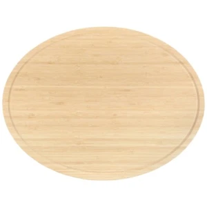 BambooMN Premium Bamboo Oval Shaped Cutting and Serving Board 17" x 13" x 0.75" - Picture 1 of 9