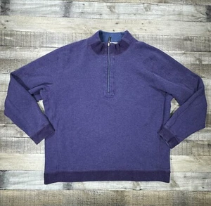 Tommy Bahama Sweater Mens Extra Large Purple Blue Reversible Golf Half Zip Top - Picture 1 of 15