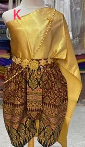 Thai Traditional Khmer Wedding Dress Kids Girl Thai Dance (Age 1-9 yr) - Picture 1 of 17