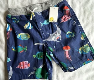 BODEN Mini Boys 8Y Shorts Trunks Under the Sea Ocean Animal Fish Shark Beach NWT - Picture 1 of 11
