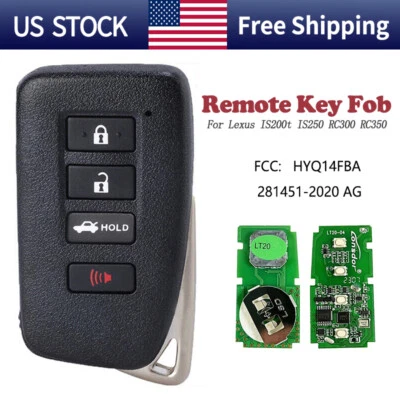 NEW REPLACEMENT FOR LEXUS IS RC SMART PROXIMITY KEY REMOTE FOB HYQ14FBA AG BOARD - Image 1 of 4