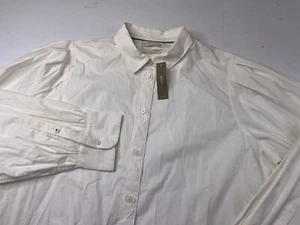 NWT J. Crew Top Button Down Shirt Puff Sleeve Slim Fit White Womens Size 18 - Picture 1 of 9