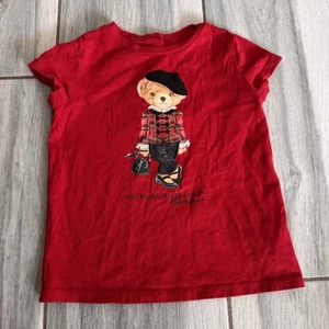 Mädchen Säugling Kleinkind Ralph Lauren Polo T-Shirt rot Teddybär Größe 24 Monate - Bild 1 von 4