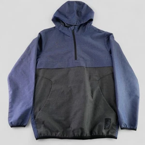 Mens Adidas Adicross Golf Jacket Medium Blue & Grey Pullover Anorak Quarterzip - Picture 1 of 12