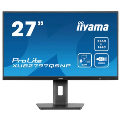 IIYAMA 27" ProLite 2K QHD 100Hz 1ms USB-C PD96W IPS Monitor 16:9 XUB2797QSNP-B1 - Image 1 of 4