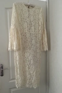 Self Portrait Kleid Creme Abend Hochzeit Ascot Größe 14 Spitze - Bild 1 von 5