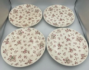 4er Set Vintage Rosette von Yamaju Japan Floral Speiseteller - Crazing, Chips - Bild 1 von 15