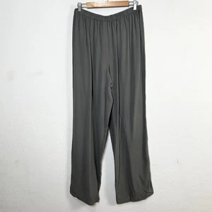 Pantalones de pierna recta Eileen Fisher seda Georgette crepé topo grandes $188 MRSP NUEVOS - Imagen 1 de 11