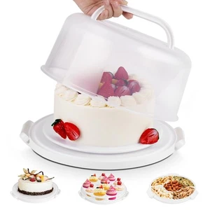 Cake Carrier with Lid and Handle, Multipurpose Cake Stand Fits 10 inch Cake, ... - Picture 1 of 7