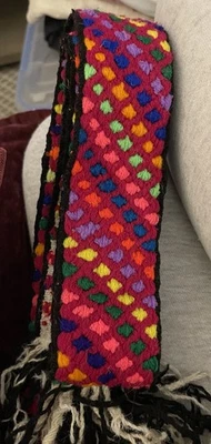 Cinturón arco iris tejido a mano vintage Foto 1 de 4