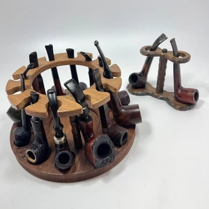 Pfeifenkonvolut #1 Pipe Lot 14 Pfeifen + 2 Pfeifenständer Schrott bis akzeptabel - Bild 1 von 16