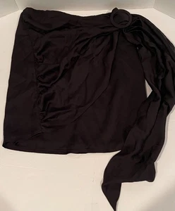 Wayf Black Polyester Draped Side Zip Skirt - Small - NWT $29 - Picture 1 of 1