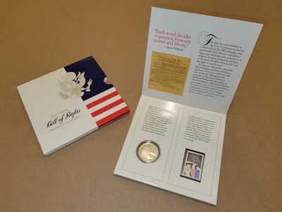 UNITED STATES MINT BILL OF RIGHTS COMMEMORATIVE COIN AND STAMP SET - Image 1 of 4