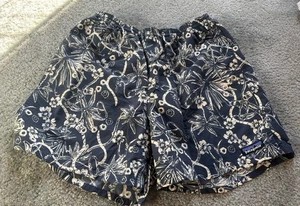 Patagonia Blue Floral Botanical Elastic Waist Men’s Baggies Shorts Size Small - Picture 1 of 7
