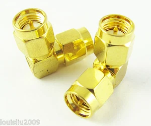 5 piezas NUEVO adaptador SMA RF conector SMA macho a SMA macho enchufe R/A ángulo recto - Imagen 1 de 4