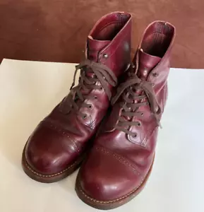 RED WING 8012 Work Boots US10D Red Leather Used From Japan - Picture 1 of 13
