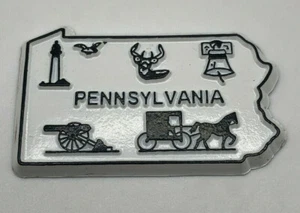 Pennsylvania weiß Gummi State Souvenir Kühlschrankmagnet - Bild 1 von 1