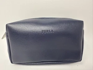 Bolsa de viaje FURLA Airline artículos de tocador maquillaje cosmético azul marino cremalleras - Imagen 1 de 10