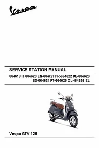 Piaggio Vespa service workshop manual 2008 Vespa GTV 125 - Picture 1 of 12