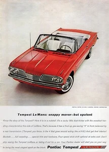 1962 Pontiac Tempest Le Mans Convertible Original Color Print Ad - Bild 1 von 1