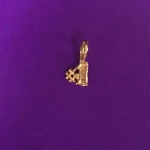 Vintage New Old Stock Gold Over Sterling Silver Tiny #1 Charm Pendant 80-90’s - Picture 1 of 6