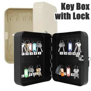Key Box 20 Key Capacity Key Cabinet Box Wall Mount Key Storage Box Iron sdxaz QL - Picture 1 of 22