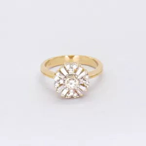 14ct 14K Yellow Gold Diamond Cluster Ladies Ring TDW 0.60ct. Brand New - Picture 1 of 7
