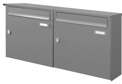 Doppel-Briefkasten Aufputz 2 er 2x Postkasten Wand Farbauswahl oder VA APH112-BB - Bild 1 von 4