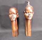 Vintage African Hand Carved Wood Sculpture Head Bust Statue $67.50 Obo! {Ch}